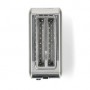 Grille pain | 4 Tranches de Pain | 2 Longues Fentes | Thermostat réglable: 7 | Fonction de dégivrage | Aluminium / Argent