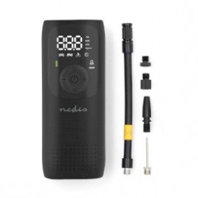 Compresseur d\'air rechargeable | 0.1 - 10.3 Bar | Vanne Dunlop | Modes de fonctionnement: Voiture / Moto / Vélo / Ballon | Oui | Compteur de pression atmosphérique