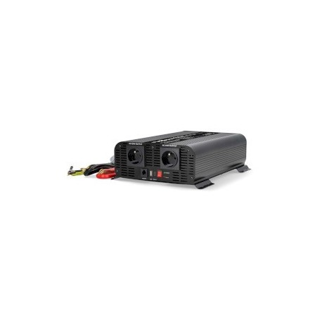 Convertisseur de tension pur sinus | Tension d\'entrée: 12 V DC | Connexion (s) de sortie d\'alimentation de l\'appareil: Type E (CEE 7/5) / USB-A / USB-C™ | 230 V AC 50 Hz | 2000 W | Puissance de sortie maximale: 4000 W | Bornier à vis | Onde sinusoïdale