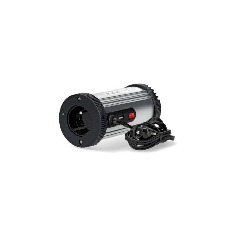 Convertisseur de tension modifiée onde sinusoïdale | Tension d\'entrée: 12 V DC | Connexion (s) de sortie d\'alimentation de l\'appareil: Type E (CEE 7/5) / USB-A | 230 V AC 50 Hz | 150 W | Puissance de sortie maximale: 300 W | Prise allume-cigare | Argen