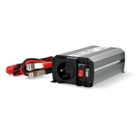 Convertisseur de tension modifiée onde sinusoïdale | Tension d\'entrée: 12 V DC | Connexion (s) de sortie d\'alimentation de l\'appareil: Type E (CEE 7/5) / USB-A | 230 V AC 50 Hz | 300 W | Puissance de sortie maximale: 600 W | Batterie de serrage + allum