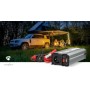 Convertisseur de tension modifiée onde sinusoïdale | Tension d\'entrée: 12 V DC | Connexion (s) de sortie d\'alimentation de l\'appareil: Type E (CEE 7/5) / USB-A | 230 V AC 50 Hz | 600 W | Puissance de sortie maximale: 1200 W | Batterie de serrage + allu