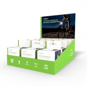 Lumière pour vélos | Alimenté par pile | 5 V DC | 3 W | Batteries incluses | Rechargeables | 400 lm | 4.5 lm | 100 m | 110 °