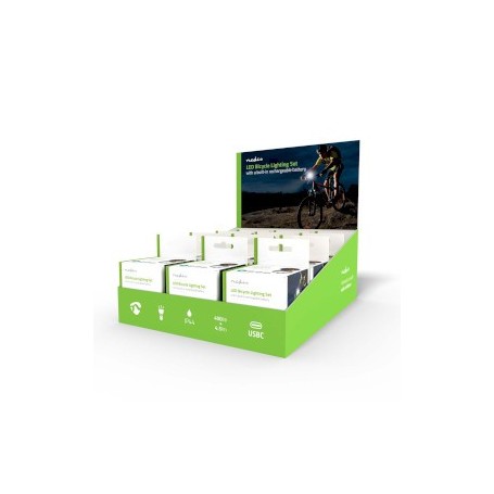 Lumière pour vélos | Alimenté par pile | 5 V DC | 3 W | Batteries incluses | Rechargeables | 400 lm | 4.5 lm | 100 m | 110 °