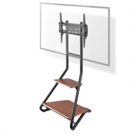 Support TV sur Pied | 37 - 75 \" | Poids d\'écran maximal pris en charge: 40 kg | Bauhaus Design | Hauteurs pré-fixées réglables | Acier / MDF | Marron / Noir