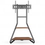 Support TV sur Pied | 37 - 75 \" | Poids d\'écran maximal pris en charge: 40 kg | Bauhaus Design | Hauteurs pré-fixées réglables | Acier / MDF | Marron / Noir