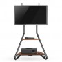 Support TV sur Pied | 37 - 75 \" | Poids d\'écran maximal pris en charge: 40 kg | Bauhaus Design | Hauteurs pré-fixées réglables | Acier / MDF | Marron / Noir