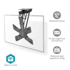Support de plafond TV motorisé | 23 - 65 \" | Poids d\'écran maximal pris en charge: 30 kg | Rotatif | Inclinable | Distance minimale au plafond: 140 mm | Télécommandé | Acier | Noir