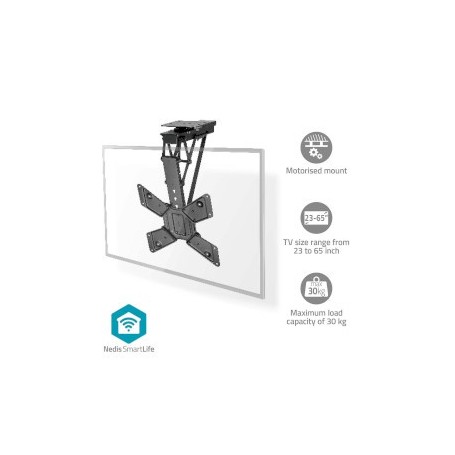 Support de plafond TV motorisé | 23 - 65 \" | Poids d\'écran maximal pris en charge: 30 kg | Rotatif | Inclinable | Distance minimale au plafond: 140 mm | Télécommandé | Acier | Noir