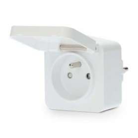 Prise intelligente SmartLife | Wi-Fi | IP44 | Wattmètre | 3680 W | France / Type E (CEE 7/6) | -25 - 55 °C | Android™ / IOS | Blanc / Gris | 1 pièces