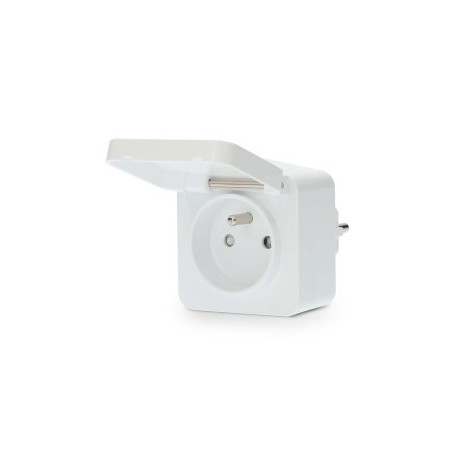Prise intelligente SmartLife | Wi-Fi | IP44 | Wattmètre | 3680 W | France / Type E (CEE 7/6) | -25 - 55 °C | Android™ / IOS | Blanc / Gris | 1 pièces