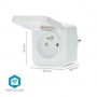 Prise intelligente SmartLife | Wi-Fi | IP44 | Wattmètre | 3680 W | France / Type E (CEE 7/6) | -25 - 55 °C | Android™ / IOS | Blanc / Gris | 1 pièces