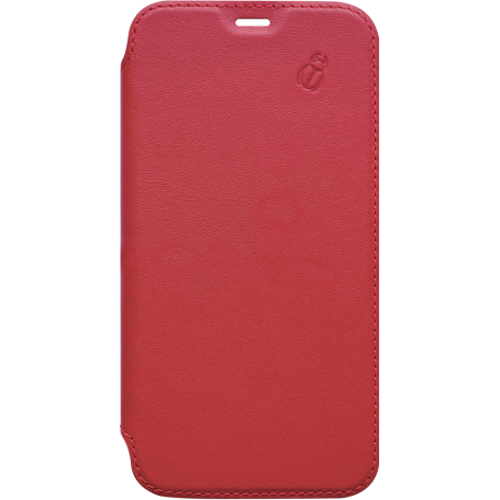 Etui folio Beetle Case en cuir rouge et arrière transparent pour iPhone 6/6S/7/8