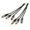 CABLE DE CONNEXION AUDIO/VIDEO ANALOGIQUE 3RCA M - 3RCA M HQ - 1.5m