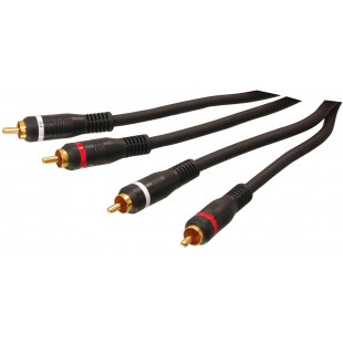 CABLE AUDIO RCA AVEC CONNECTEURS PLAQUES OR - 1.5m