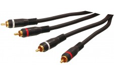 CABLE AUDIO RCA AVEC CONNECTEURS PLAQUES OR - 1.5m