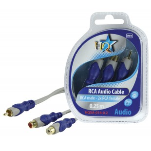 HQ câble RCA mâle - 2x RCA femelles - 0.2m