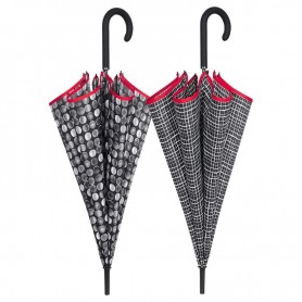 Automatic black white umbrella assorted 61cm