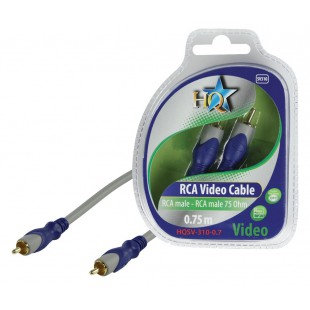 CABLE RCA MALE - RCA MALE 75 OHMS SILVER HQ - 0.7m