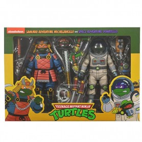 Teenage Mutant Ninja Turtles Space Adventure Donatello &38 Samurai Adventure Michelangelo set 2 figures 18cm