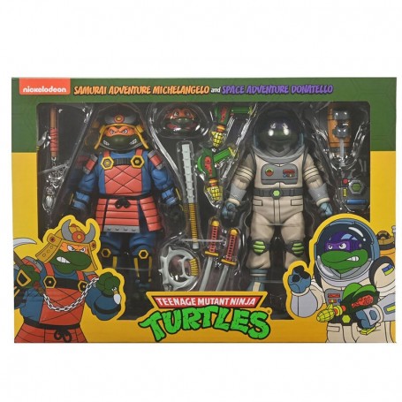 Teenage Mutant Ninja Turtles Space Adventure Donatello &38 Samurai Adventure Michelangelo set 2 figures 18cm