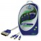 CABLE PERITEL - 3X RCA MALES AUDIO/VIDEO SILVER HQ - 1.5m