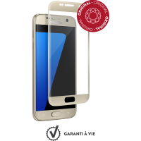 Protège-écran en verre trempé Force Glass contour doré pour Samsung Galaxy S7