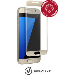 Protège-écran en verre trempé Force Glass contour doré pour Samsung Galaxy S7
