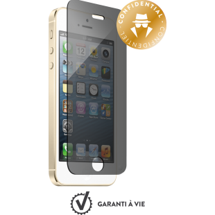 Protège-écran verre trempé Force Glass fumé pour iPhone 5/5S/SE et kit de pose