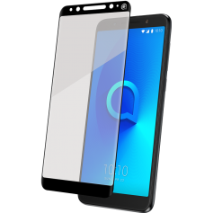 Protège-écran en verre trempé au contour noir pour Alcatel 3X 5058