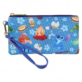 Loungefly Disney Stitch Camping Cuties zipper wrislet wallet