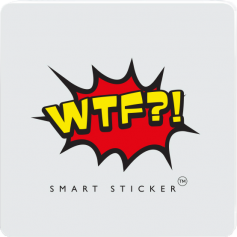 Sticker support rouge pour mobile avec logo WTF!