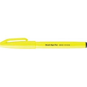 PentelArts Stylo feutre Brush Sign Pen SES15, jaune fluo