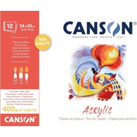 CANSON Bloc papier dessin \"Acrylic\", 240 x 330 mm, 400 g/m2
