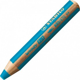 STABILO Crayon multi-talents woody 3 en 1, rond, vert jade