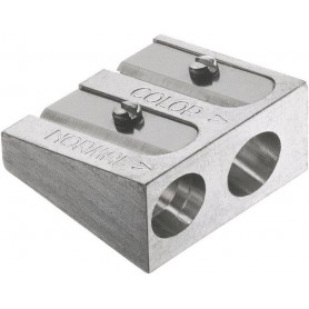 FABER-CASTELL Taille-crayon 2 trous en mtal, argent