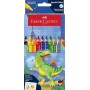 FABER-CASTELL Crayon de couleur triangulaire Jumbo GRIP Dino
