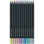 FABER-CASTELL Crayon de couleur Black Edition, tui de 12