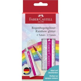 FABER-CASTELL Gel paillettes Arc-en-ciel, 2 tubes 12 ml