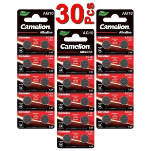 Lot de 3 : Paquets de 10 PILES bouton alcaline LR1130 AG10 Liseuses, Montres, calculatrices, caméras, pointeurs