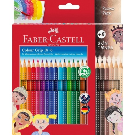 FABER-CASTELL Crayon de couleur Colour GRIP, tui promo