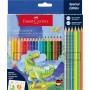 FABER-CASTELL Crayon de couleur Colour GRIP Dino, 18+6