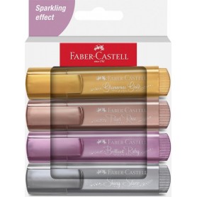 FABER-CASTELL Surligneur TEXTLINER 46 METALLIC, tui de 4