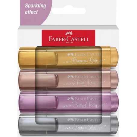 FABER-CASTELL Surligneur TEXTLINER 46 METALLIC, tui de 4