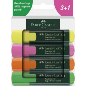 FABER-CASTELL Surligneur TEXTLINER 48, tui de 4