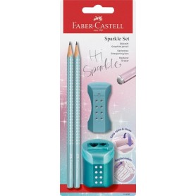 FABER-CASTELL Kit d\'criture GRIP SPARKLE, vert menthe