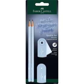 FABER-CASTELL Kit d\'criture GRIP SPARKLE, bleu ciel