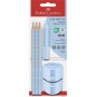 FABER-CASTELL Kit crayons GRIP 2001, bleu ciel, blister