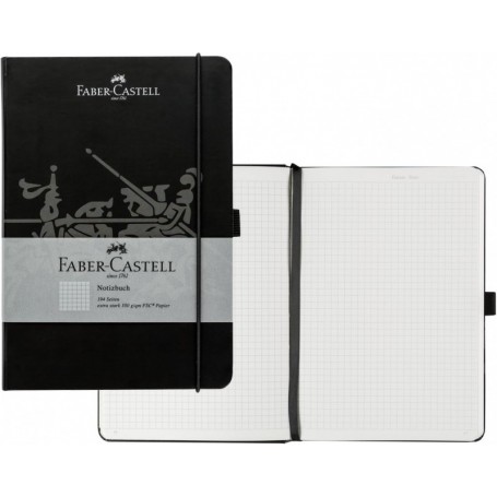 FABER-CASTELL Carnet, A5, quadrill, noir