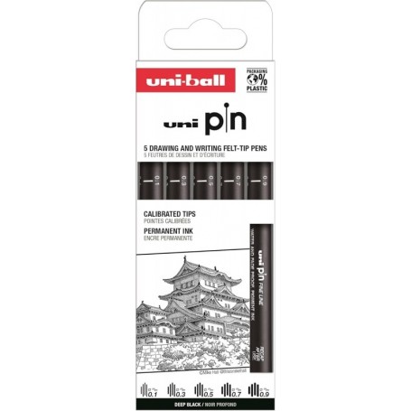 uni-ball Feutre technique PIN ASP008, set de 5